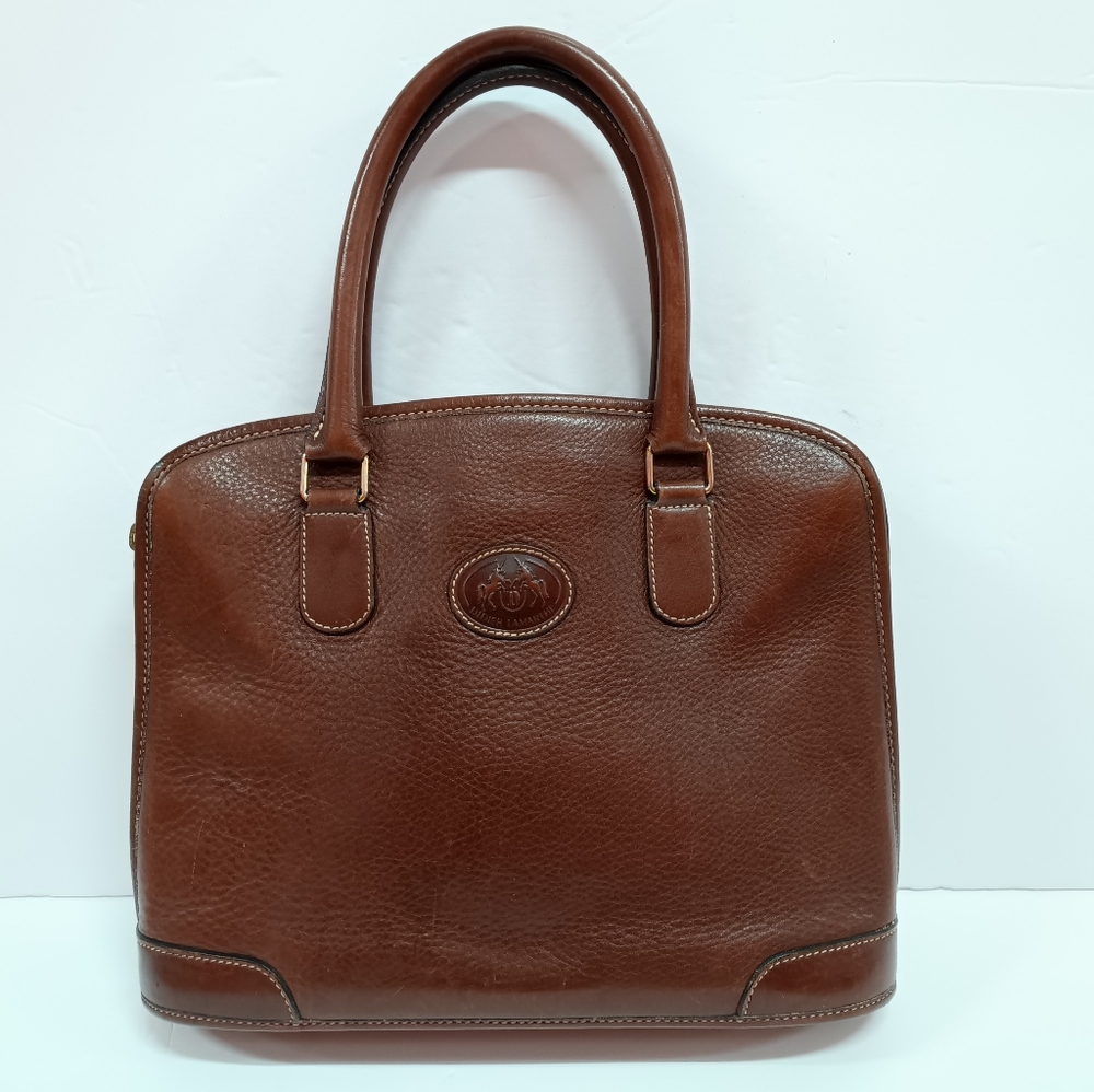 Didier Lamarthe Paris Vintage Brown Pebble Leather Handbag